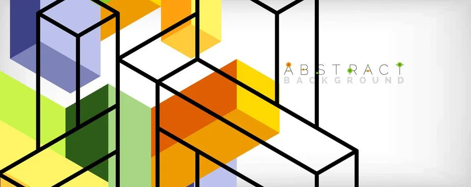 Abstract background. 3d cubes, cubic elements and blocks. Techno or business 스톡 일러스트
