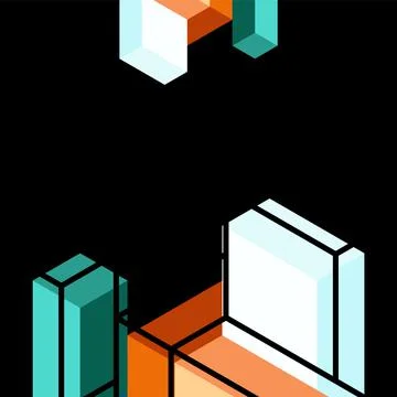 Abstract background. 3d cubes, cubic elements and blocks. Techno or business Illustrazione stock