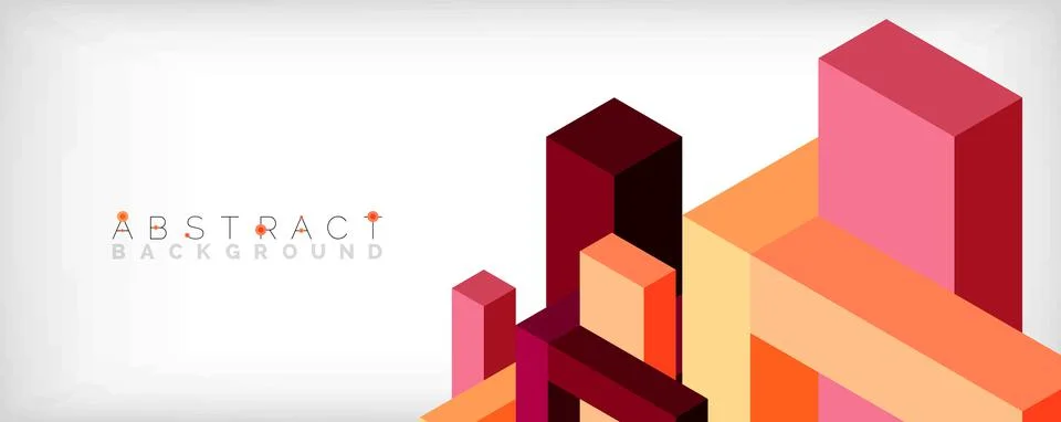 Abstract background. 3d cubes, cubic elements and blocks. Techno or business 스톡 일러스트