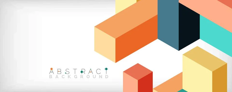 Abstract background. 3d cubes, cubic elements and blocks. Techno or business Illustrazione stock