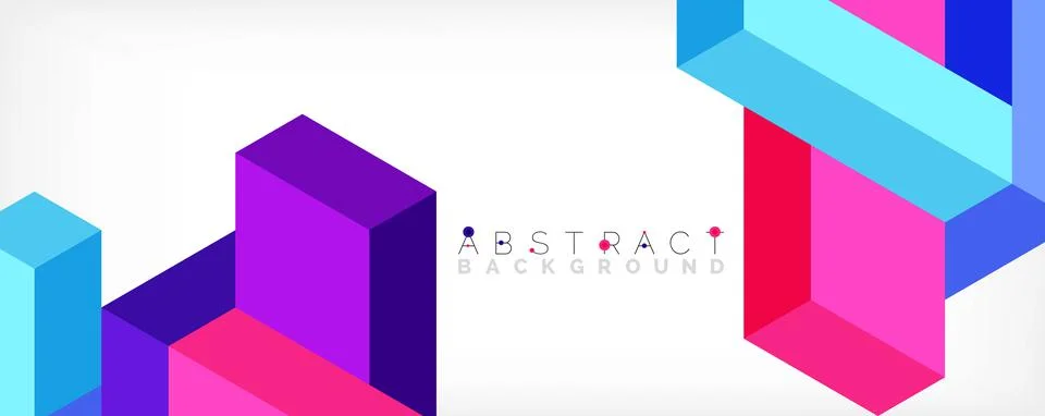 Abstract background. 3d cubes, cubic elements and blocks. Techno or business Illustrazione stock