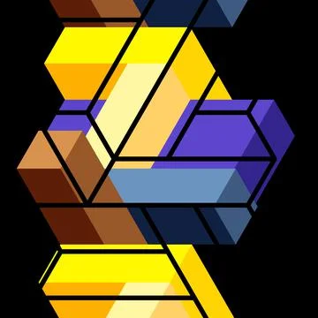 Abstract background. 3d cubes, cubic elements and blocks. Techno or business Illustrazione stock