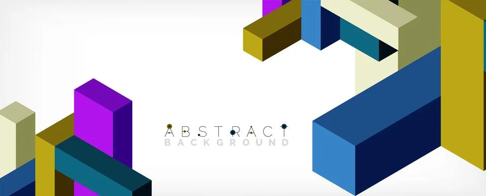 Abstract background. 3d cubes, cubic elements and blocks. Techno or business 库存插图