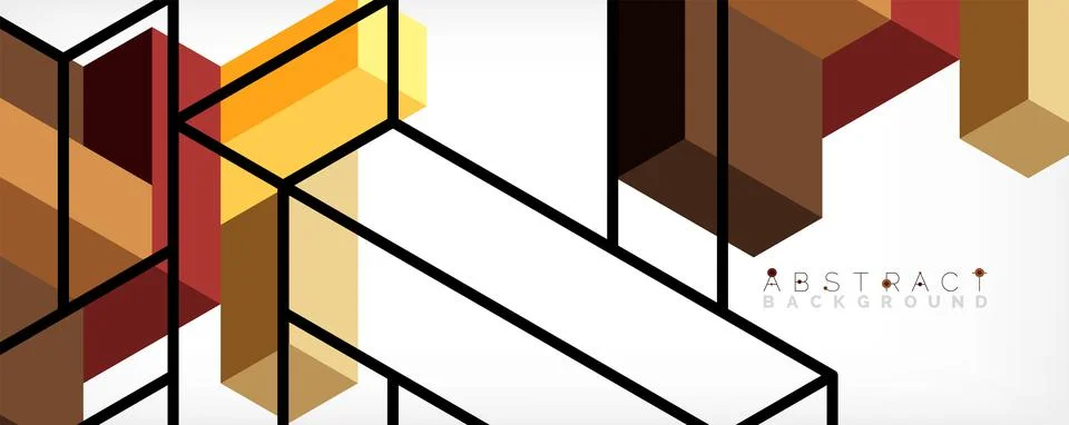 Abstract background. 3d cubes, cubic elements and blocks. Techno or business 스톡 일러스트