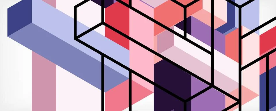Abstract background. 3d cubes, cubic elements and blocks. Techno or business 库存插图