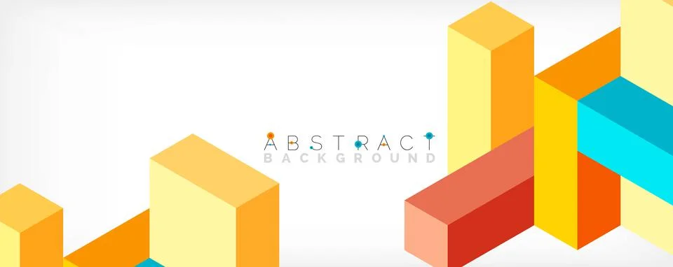 Abstract background. 3d cubes, cubic elements and blocks. Techno or business Stock Illustration