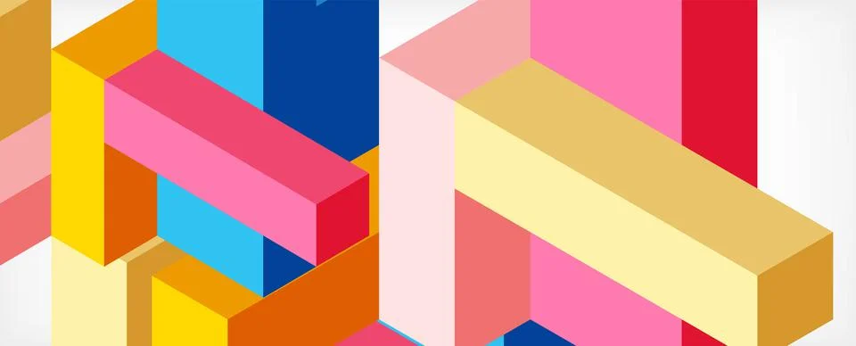 Abstract background. 3d cubes, cubic elements and blocks. Techno or business Illustrazione stock