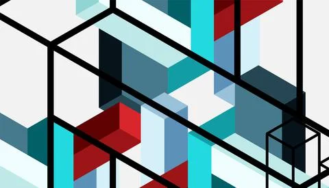 Abstract background. 3d cubes, cubic elements and blocks. Techno or business イラスト素材