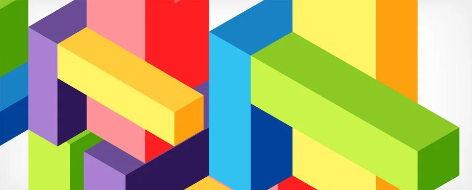 Abstract background. 3d cubes, cubic elements and blocks. Techno or business 스톡 일러스트