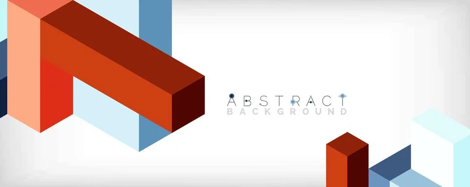 Abstract background. 3d cubes, cubic elements and blocks. Techno or business Illustrazione stock