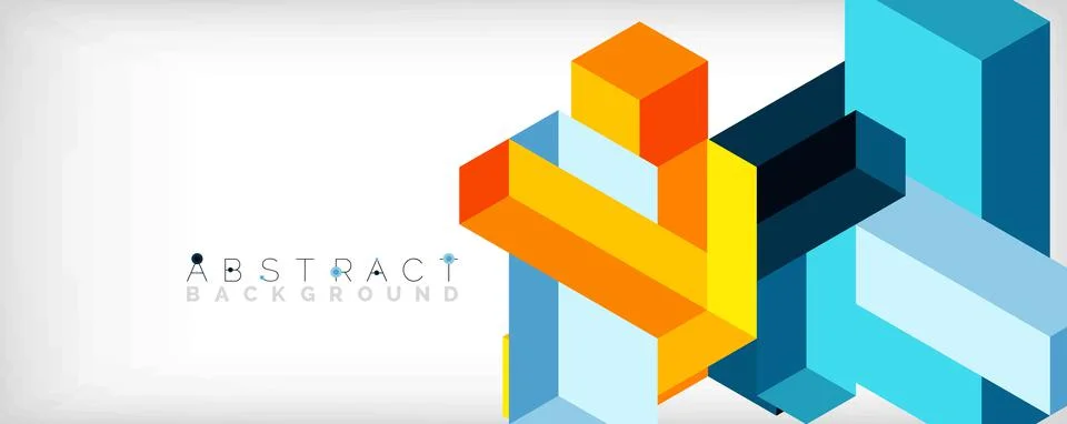 Abstract background. 3d cubes, cubic elements and blocks. Techno or business イラスト素材