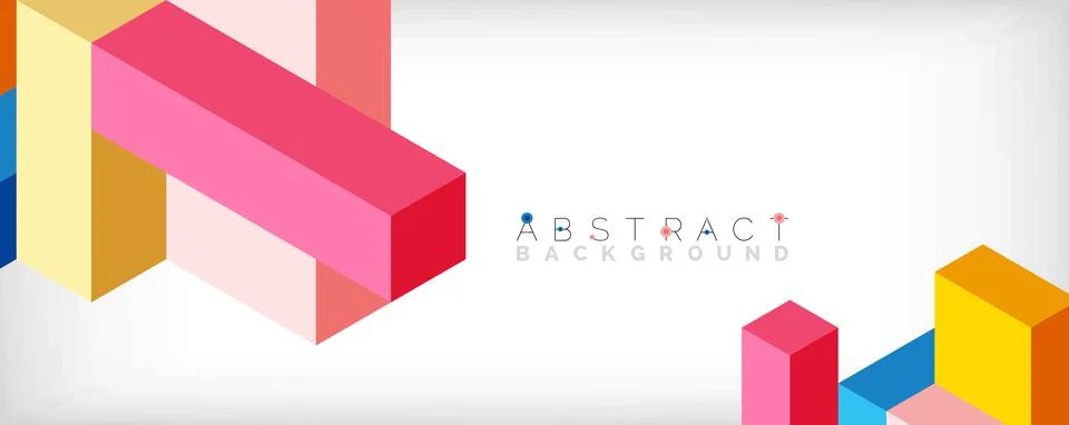 Abstract background. 3d cubes, cubic elements and blocks. Techno or business Illustrazione stock