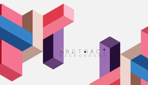 Abstract background. 3d cubes, cubic elements and blocks. Techno or business 스톡 일러스트
