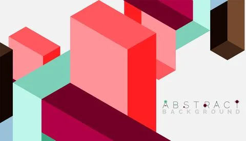 Abstract background. 3d cubes, cubic elements and blocks. Techno or business 스톡 일러스트