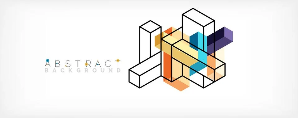 Abstract background. 3d cubes, cubic elements and blocks. Techno or business Illustrazione stock