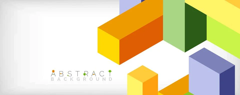 Abstract background. 3d cubes, cubic elements and blocks. Techno or business 库存插图