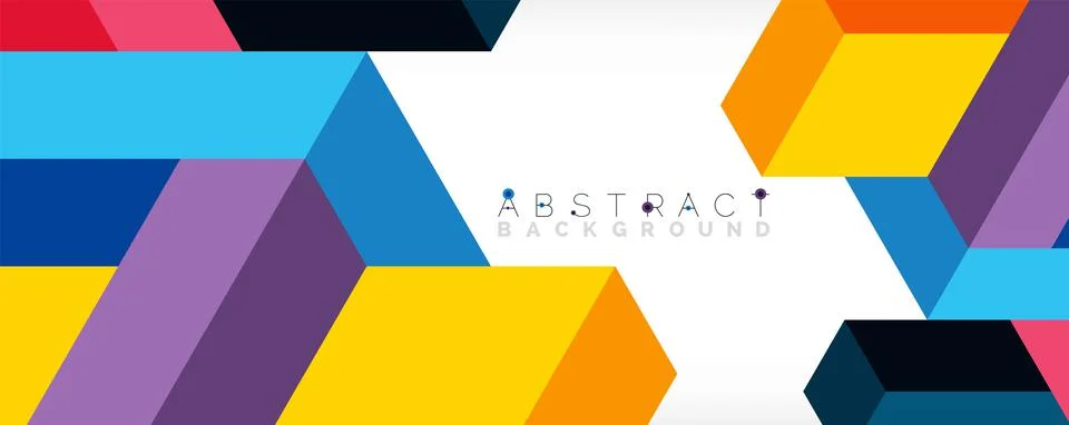 Abstract background. 3d cubes, cubic elements and blocks. Techno or business Stock Illustration