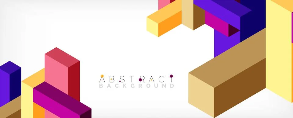Abstract background. 3d cubes, cubic elements and blocks. Techno or business 库存插图