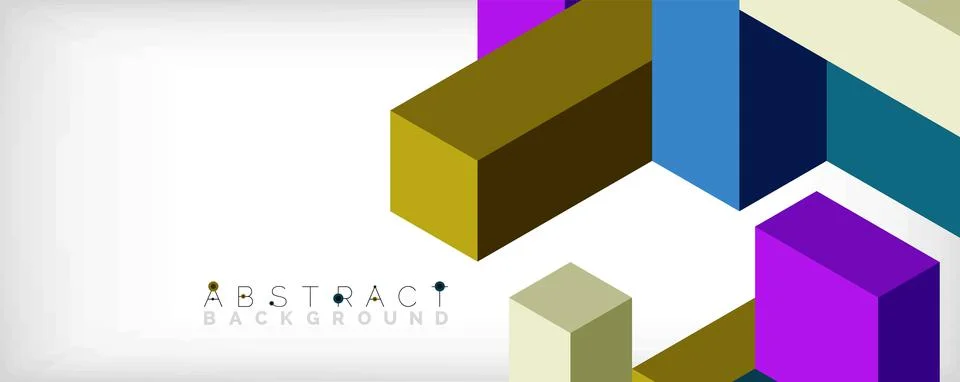 Abstract background. 3d cubes, cubic elements and blocks. Techno or business Illustrazione stock