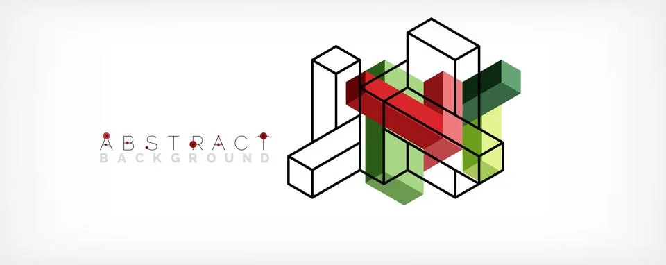 Abstract background. 3d cubes, cubic elements and blocks. Techno or business Stock Illustration
