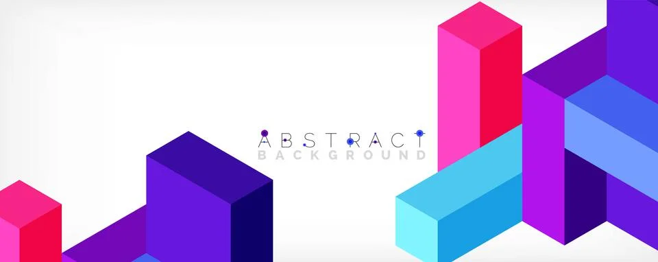 Abstract background. 3d cubes, cubic elements and blocks. Techno or business Illustrazione stock