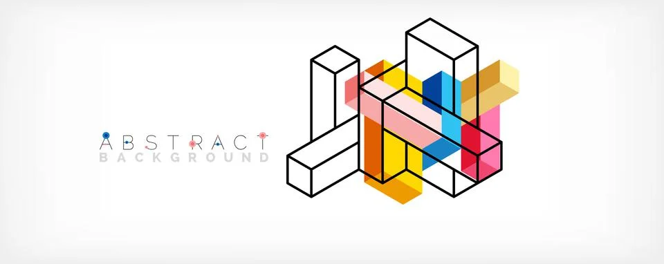 Abstract background. 3d cubes, cubic elements and blocks. Techno or business Stockillustratie