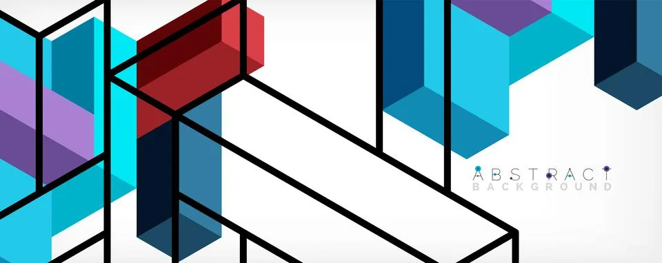 Abstract background. 3d cubes, cubic elements and blocks. Techno or business Illustrazione stock