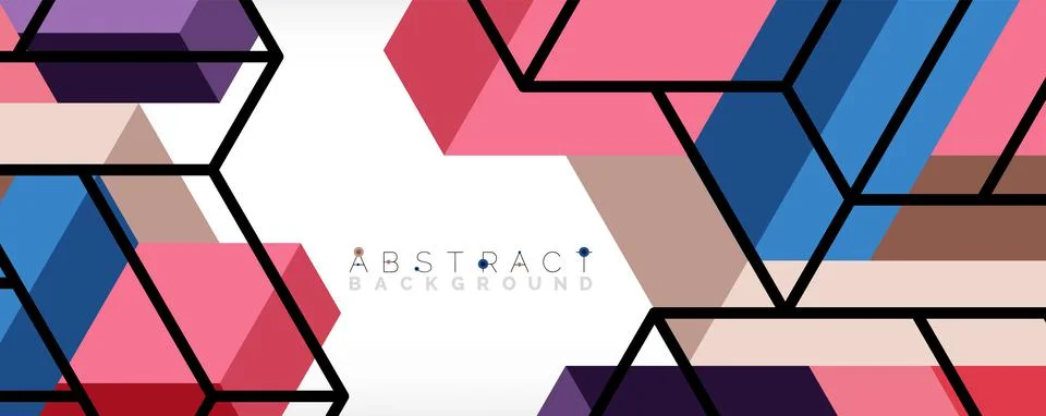 Abstract background. 3d cubes, cubic elements and blocks. Techno or business Illustrazione stock