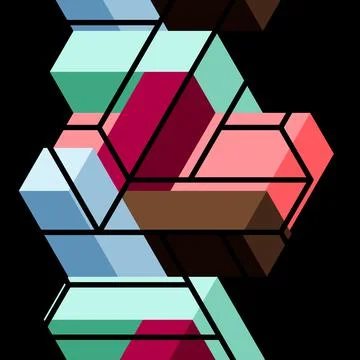 Abstract background. 3d cubes, cubic elements and blocks. Techno or business 스톡 일러스트