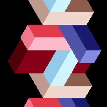 Abstract background. 3d cubes, cubic elements and blocks. Techno or business Stock Illustration