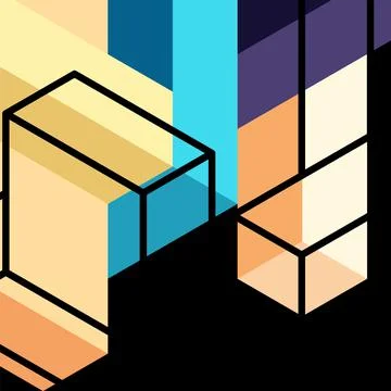 Abstract background. 3d cubes, cubic elements and blocks. Techno or business Stockillustratie