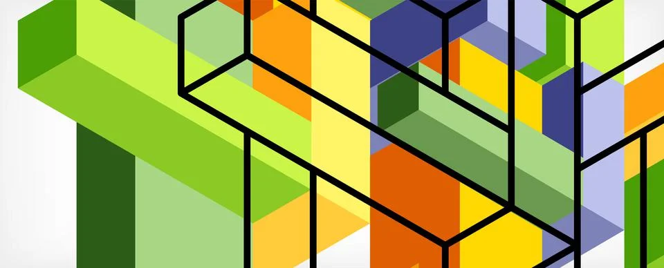 Abstract background. 3d cubes, cubic elements and blocks. Techno or business Stock Illustration