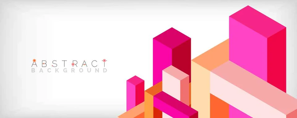 Abstract background. 3d cubes, cubic elements and blocks. Techno or business Illustrazione stock