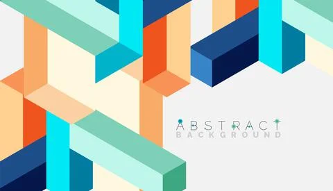 Abstract background. 3d cubes, cubic elements and blocks. Techno or business イラスト素材