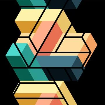 Abstract background. 3d cubes, cubic elements and blocks. Techno or business 스톡 일러스트