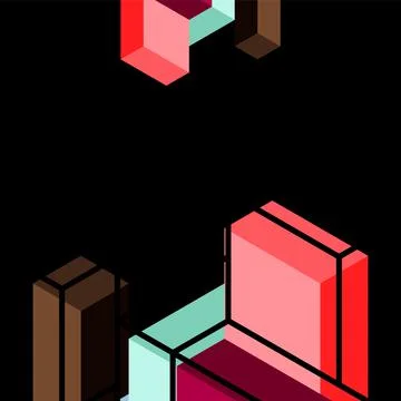 Abstract background. 3d cubes, cubic elements and blocks. Techno or business 스톡 일러스트