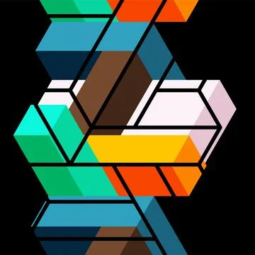 Abstract background. 3d cubes, cubic elements and blocks. Techno or business イラスト素材