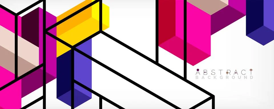 Abstract background. 3d cubes, cubic elements and blocks. Techno or business Illustrazione stock