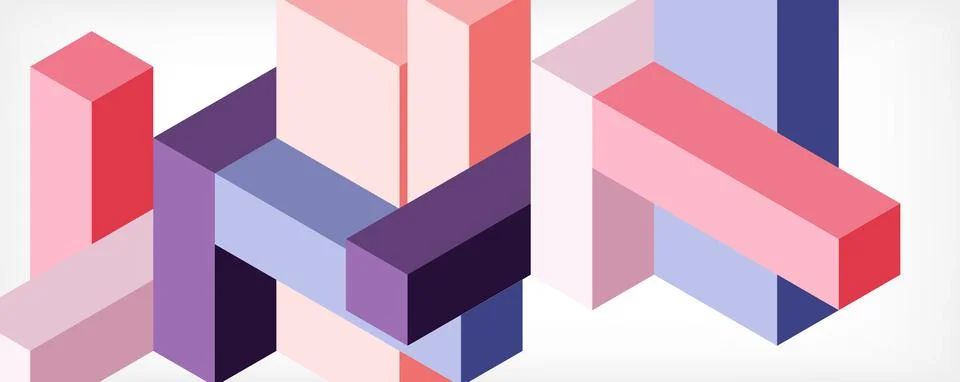 Abstract background. 3d cubes, cubic elements and blocks. Techno or business Illustrazione stock