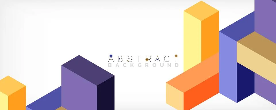 Abstract background. 3d cubes, cubic elements and blocks. Techno or business Illustrazione stock