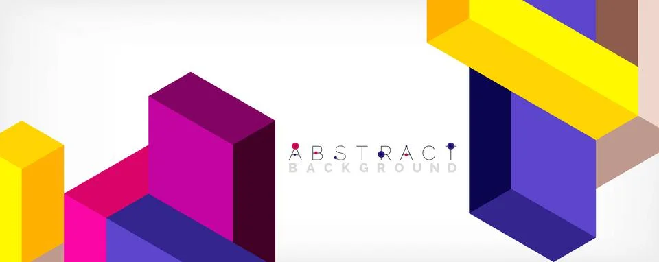 Abstract background. 3d cubes, cubic elements and blocks. Techno or business Illustrazione stock