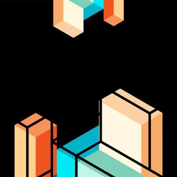 Abstract background. 3d cubes, cubic elements and blocks. Techno or business 스톡 일러스트