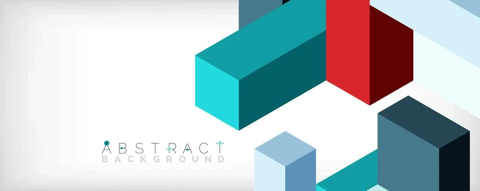 Abstract background. 3d cubes, cubic elements and blocks. Techno or business Illustrazione stock