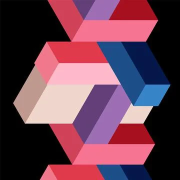 Abstract background. 3d cubes, cubic elements and blocks. Techno or business イラスト素材