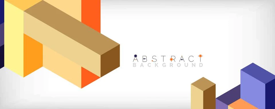 Abstract background. 3d cubes, cubic elements and blocks. Techno or business Illustrazione stock
