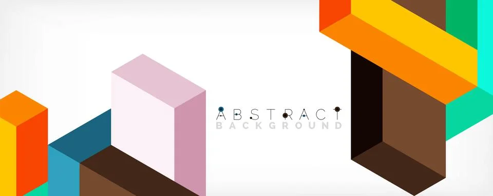Abstract background. 3d cubes, cubic elements and blocks. Techno or business Stock Illustration