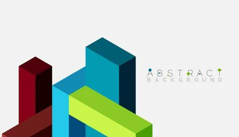 Abstract background. 3d cubes, cubic elements and blocks. Techno or business Stock Illustration