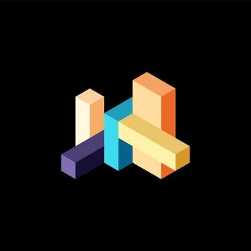 Abstract background. 3d cubes, cubic elements and blocks. Techno or business Stock Illustration