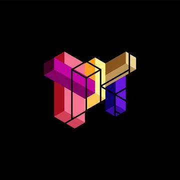 Abstract background. 3d cubes, cubic elements and blocks. Techno or business Stock Illustration