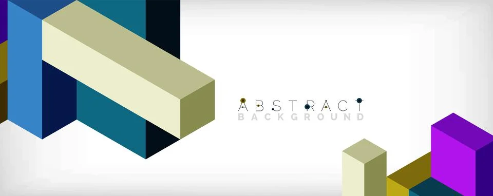 Abstract background. 3d cubes, cubic elements and blocks. Techno or business Illustrazione stock